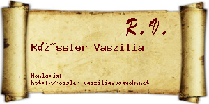 Rössler Vaszilia névjegykártya